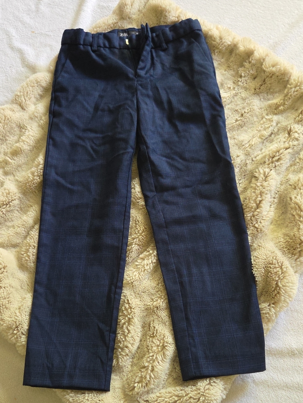 Kid's Navy Check Dress Pants